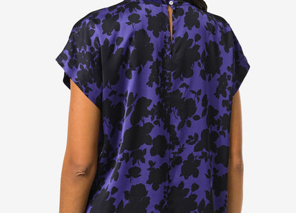 dames top Luna bloemen blauw