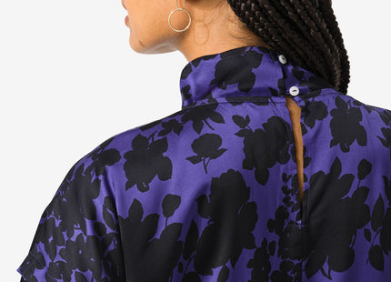 dames top Luna bloemen blauw