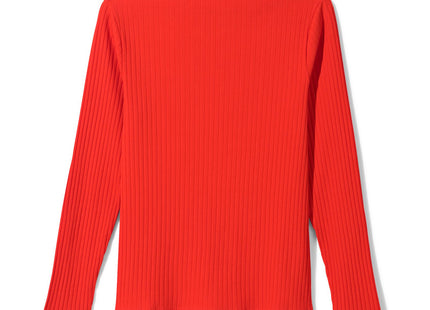 dames top Caro rib rood