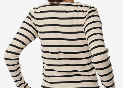 dames t-shirt Clara rib wit/zwart