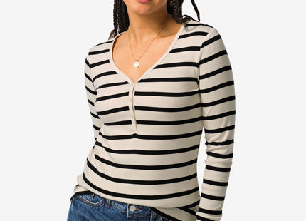 ladies henley t-shirt Clara rib off-white