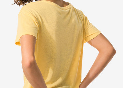 ladies t-shirt Evie with linen yellow