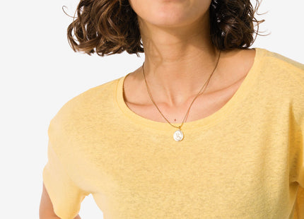 ladies t-shirt Evie with linen yellow