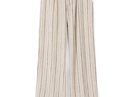 Isla women's trousers with linen white/black