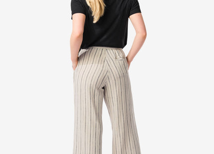 Isla women's trousers with linen white/black