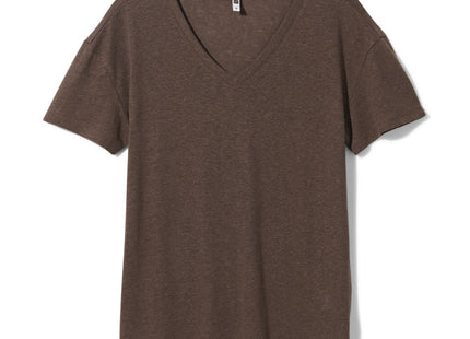 women's t-shirt Evie with linen brown