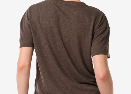 women's t-shirt Evie with linen brown