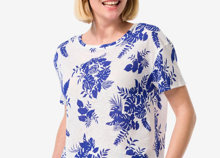 women's t-shirt Evie with linen blue