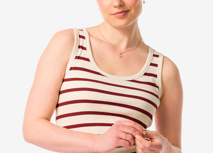 dames tanktop Anouk rib strepen gebroken wit