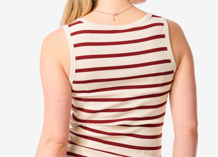 dames tanktop Anouk rib strepen gebroken wit