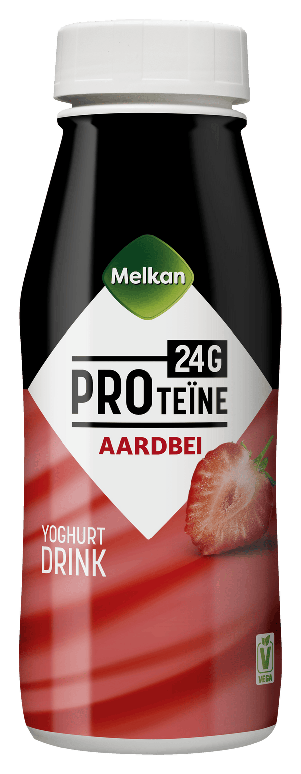 Melkan Joghurtgetränk mit hohem Proteingehalt Erdbeere