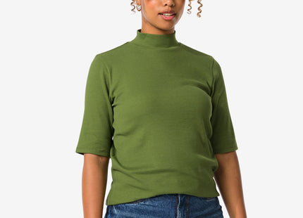 dames t-shirt rib groen