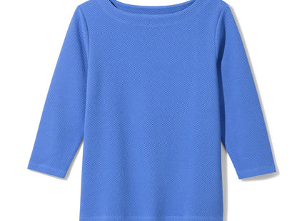 damesshirt Kacey met structuur blauw