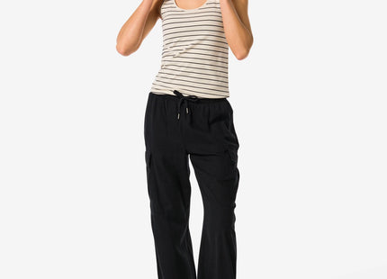 women's trousers Riley with black linen