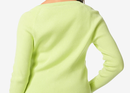 ladies cardigan knitted rib green