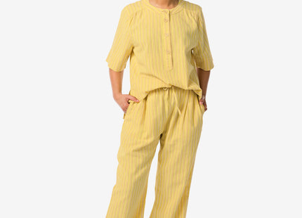 women's trousers Koa with linen yellow