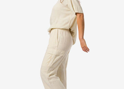 women's trousers Riley with off-white linen