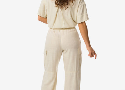 women's trousers Riley with off-white linen