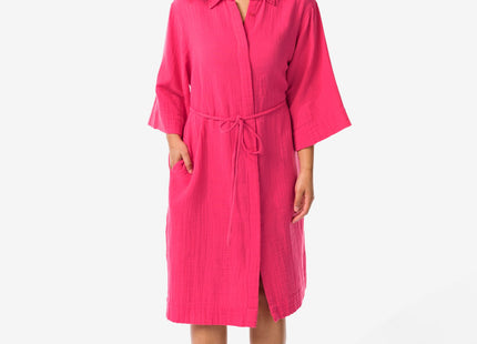 ladies button down dress Lynn pink