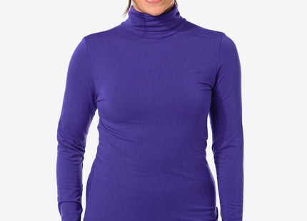 dames thermoshirt met col blauw