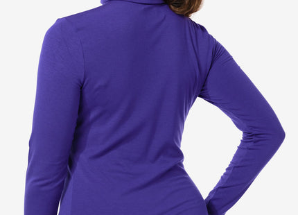 dames thermoshirt met col blauw