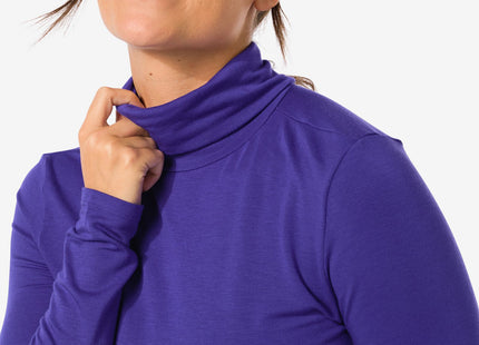 dames thermoshirt met col blauw