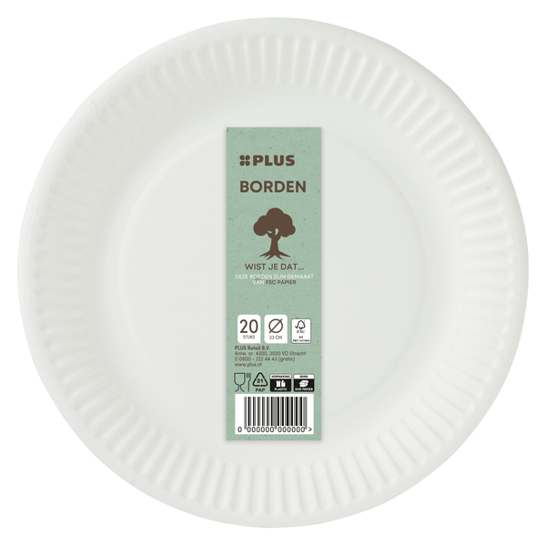 Cardboard plate FSC 23cm