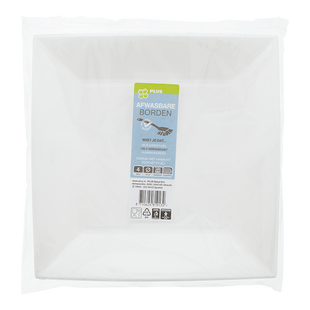 Bord herbruikbaar vierkant 23cm