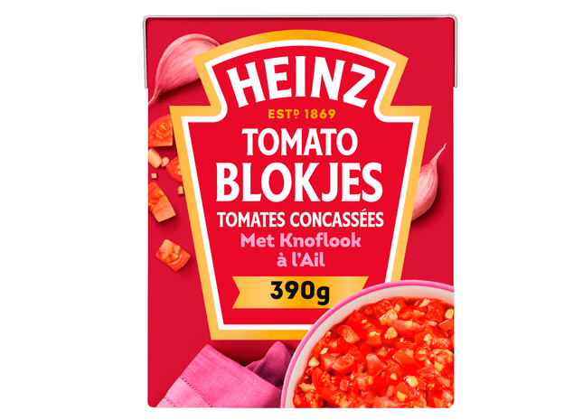 Heinz Tomatenblokjes met knoflook