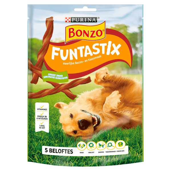 Bonzo Funtastix hondensnacks bacon & kaas