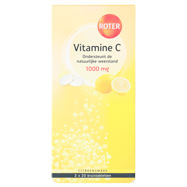 Rote Vitamin-C-Zitronenbrausetabletten 2x20 Stück