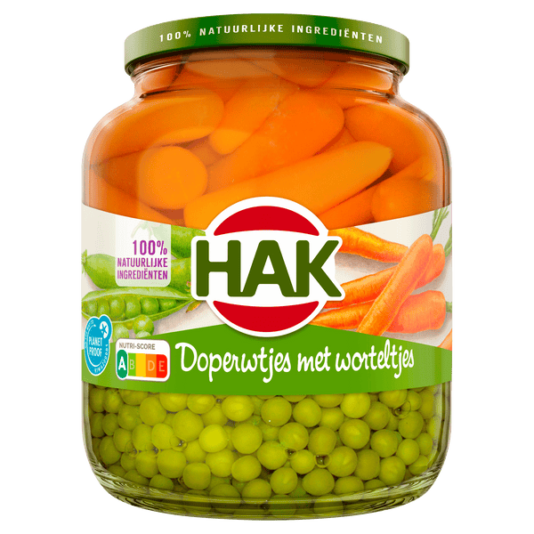 Hak Doperwtjes met worteltjes