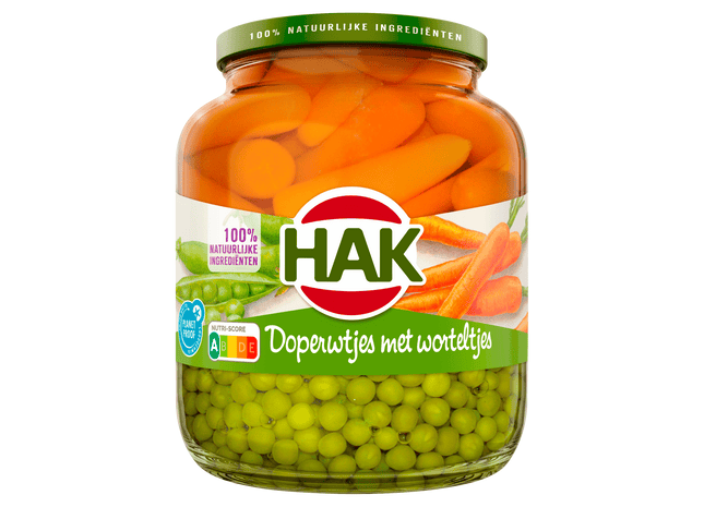 Hak Doperwtjes met worteltjes