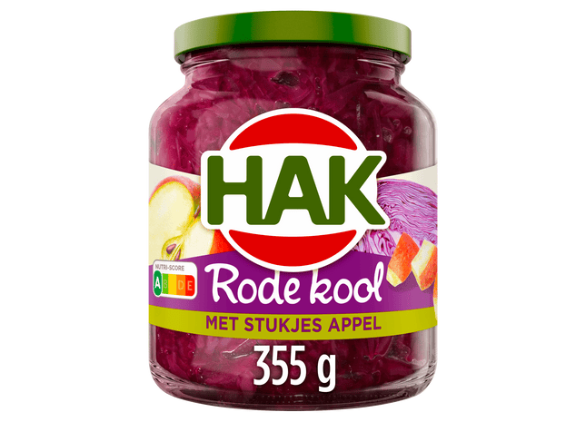 Hak Rode kool met stukjes appel