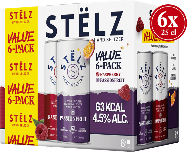 Stëlz Hard Seltzer Raspberry & Passionfruit