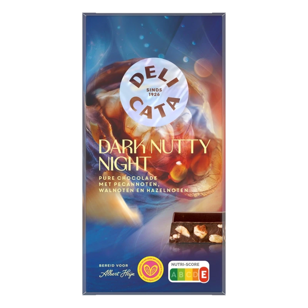 Delicata Reep dark nutty night pure chocolade