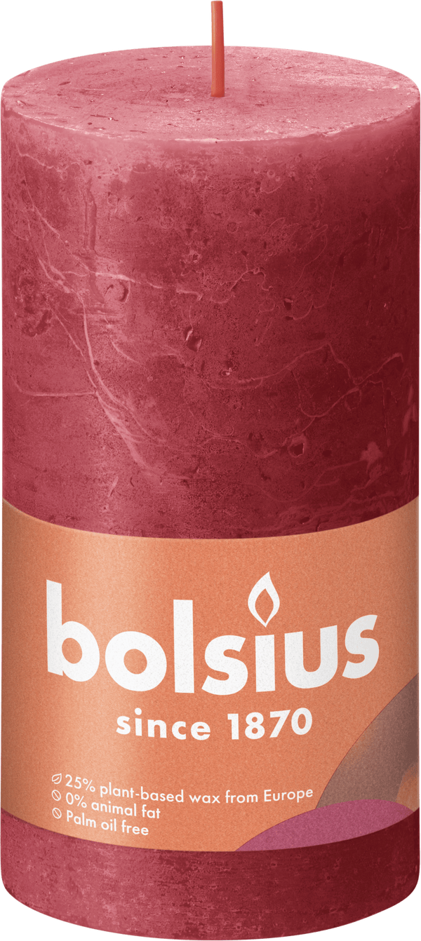 Bolsius Rustic Shine 13cm Delicate Red
