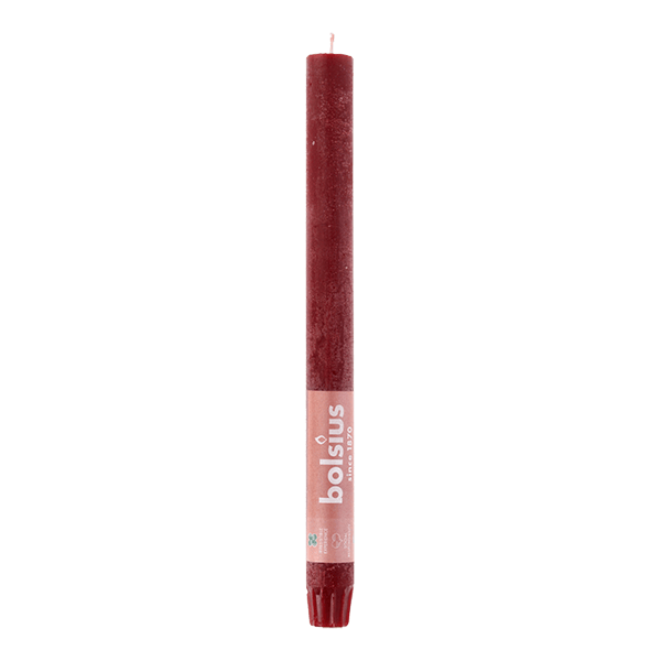 Bolsius Rustiek Shine dinerkaars Velvet Red