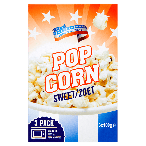 American Popcorn süß für die Mikrowelle 3er-Pack