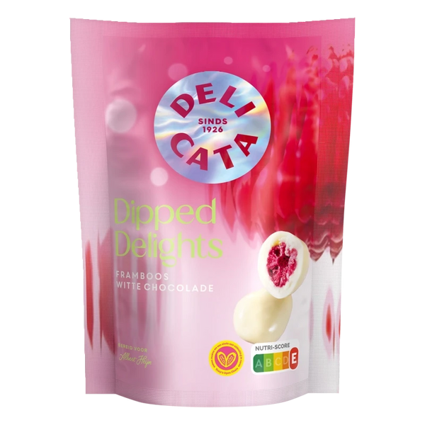 Delicata Dipped delights framboos witte chocolade