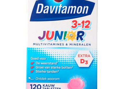 Davitamon Vitamine Junior kauwtablet framboos