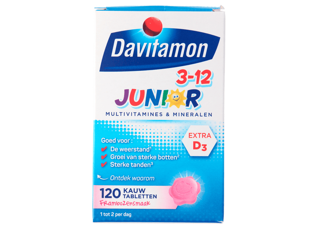 Davitamon Vitamine Junior kauwtablet framboos