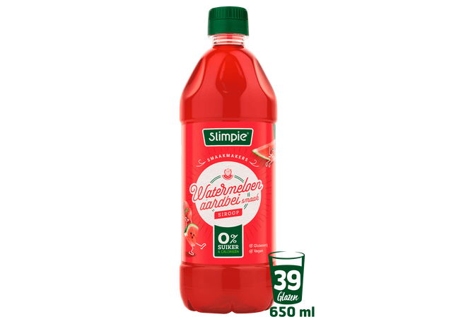 Slimpie Limonadesiroop watermeloen aardbei
