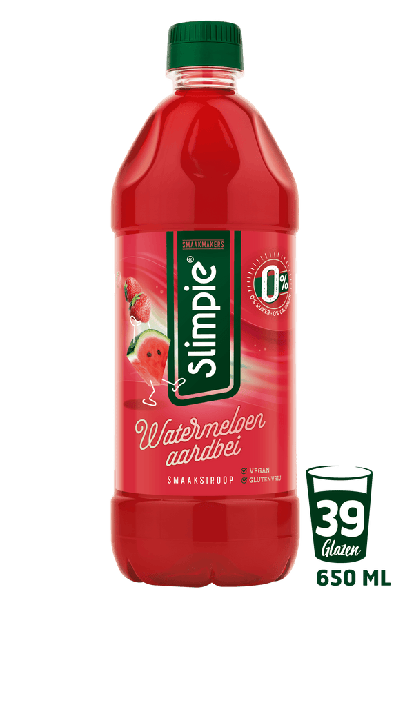 Slimpie Limonadesiroop watermeloen aardbei
