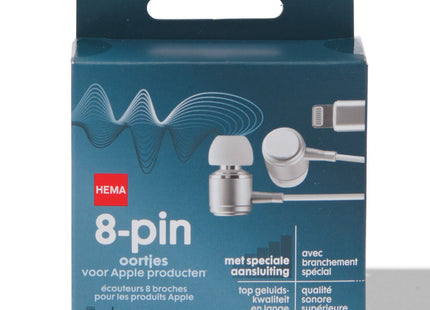 8-pin oortjes voor Apple producten wit  Dutchshopper