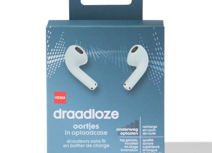 draadloze oortjes in oplaadcase mint