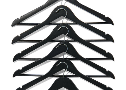 kledinghangers zwart hout - 6 stuks