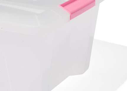 storage box with lid Rome 15L 39.5x29x18.5cm pink