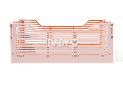 folding crate letter board recycled light pink