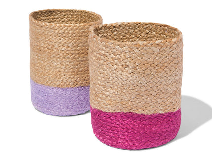 opbergmand roze en lila - 2 stuks